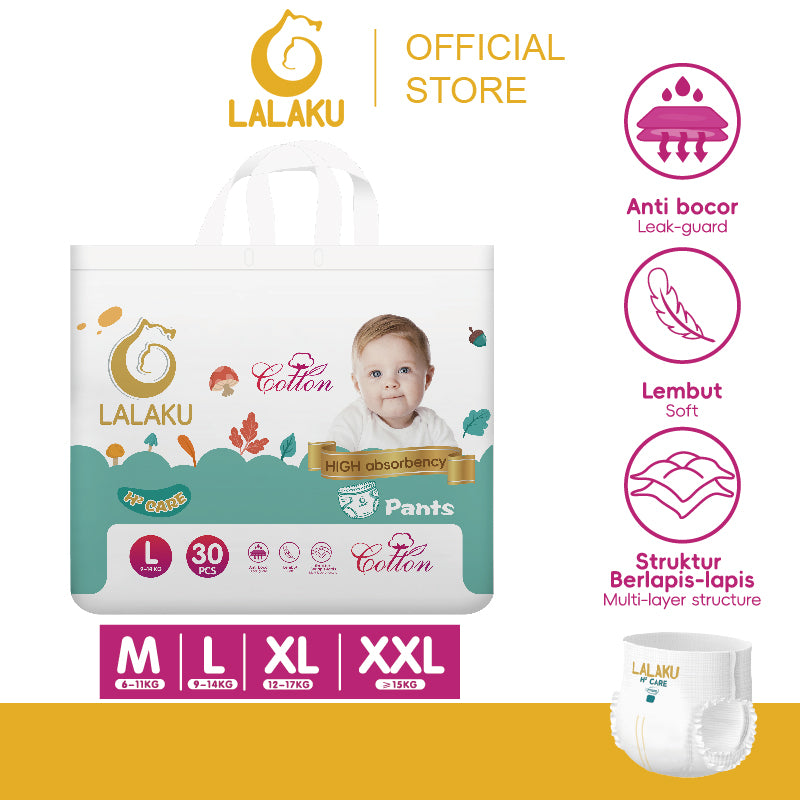 LALAKU H² Popok Bayi Ukuran L (9-14 kg) 30pcs