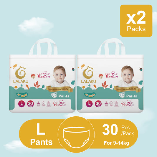 [2Pack] H² Popok Bayi Ultra Tipis Serap Cepat Tidak Bocor (9-14kg) Ukuran L30