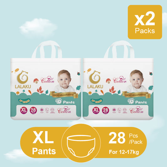 [2Pack] H² Popok Bayi Ultra Tipis Serap Cepat Tidak Bocor(12-17kg) Ukuran XL28